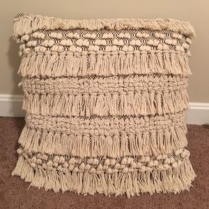 Fringe throw pillow